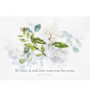 Carte avec verset biblique Matthieu 28.20
