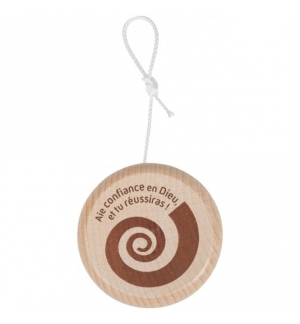 Yo yo en bois de bouleau certifié FSC® avec verset