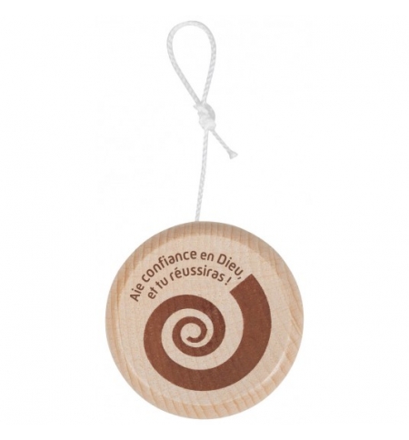 Yo yo en bois de bouleau certifié FSC® avec verset Yo yo en bois de bouleau certifié FSC® avec verset