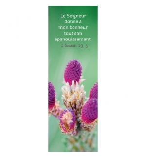 Signet Fleurs violettes sur fond vert