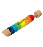 Flûte à piston en bois Arc-en-ciel, notes de musique et ichtus