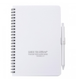 Carnet de note blanc, surface antibacterienne et stylo