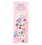 Signet Bouquet de fleurs blanches sur fond rose