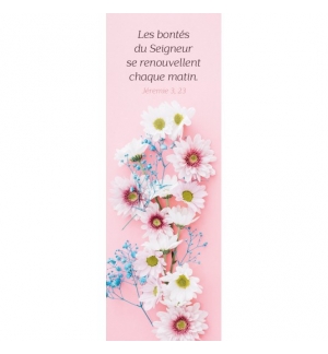 Signet Bouquet de fleurs blanches sur fond rose