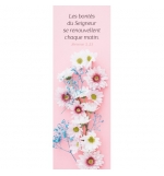 Signet Bouquet de fleurs blanches sur fond rose