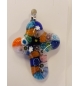 Croix pendentif murano - 30mm/assorti