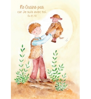 Signet enfant avec verset: Ne crains pas car je suis avec toi Es 41v10