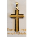 Croix pendentif croix  - argent 925% plaqué or