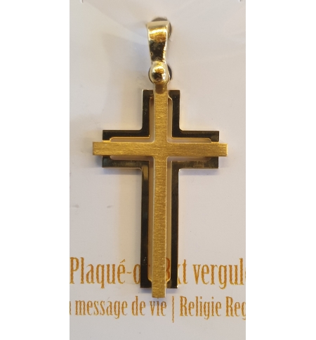 Croix pendentif croix - argent 925% plaqué or Croix pendentif croix - argent 925% plaqué or