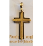 Croix pendentif croix  - argent 925% plaqué or