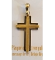 Croix pendentif croix  - argent 925% plaqué or