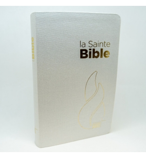 Bible Segond NEG compacte couverture souple toilée blanche nacrée, tranches or