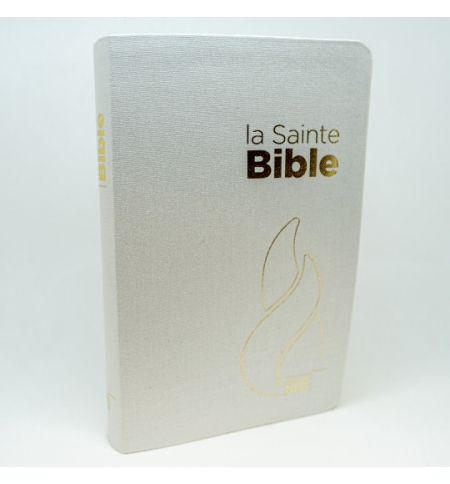Bible Segond NEG compacte couverture souple toilée blanche nacrée, tranches or