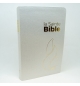 Bible Segond NEG compacte couverture souple toilée blanche nacrée, tranches or