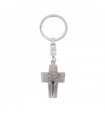 Porte-clé croix et gravure arbre de vie
