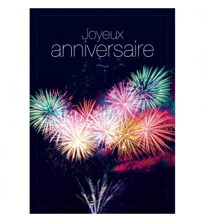 Carte "Joyeux anniversaire" Feu d'artifice