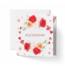 Carte Félicitations Couronne de roses sur fond blanc