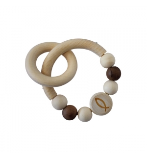 Hochet de dentition en bois naturel