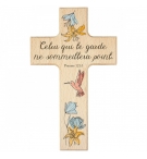 Croix en bois d'hêtre "Mot d'ordre 2023"