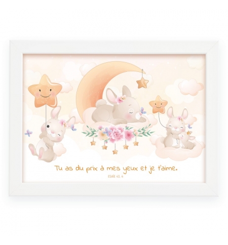 CADRE POSTER ENFANT LAPIN