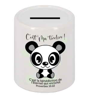 TIRELIRE CERAMIQUE PANDA C'EST LA BENEDICTION DE…PROV.10.22 