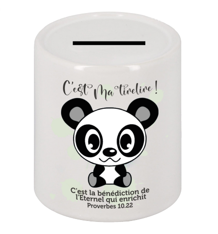 TIRELIRE CERAMIQUE PANDA C'EST LA BENEDICTION DE…PROV.10.22 