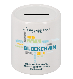 TIRELIRE CERAMIQUE PIGGY BANK LA OU EST TON TRESOR…MATT.6.31 