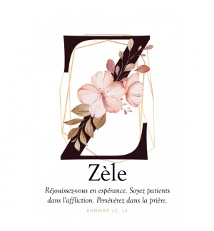 CARTE avec verset Lettre Z - Zèle