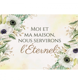 CARTE avec verset Fleurs en aquarelle sur fond jaune