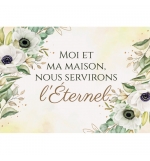 CARTE avec verset Fleurs en aquarelle sur fond jaune