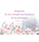 CARTE avec verset Fleurs en aquarelle sur fond blanc