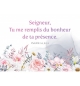 CARTE avec verset Fleurs en aquarelle sur fond blanc