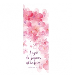 SIGNET Fleurs roses en aquarelle