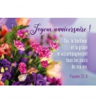 MINI CARTE Bouquet de fleurs en gros plan Joyeux anniversaire ! 