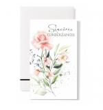 Carnet Condoléances Fleurs roses et branchages