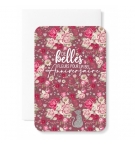Carnet HA Fleurs bordeaux et rosé Joyeux anniversaire ! 