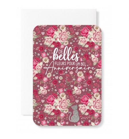 Carnet HA Fleurs bordeaux et rosé Joyeux anniversaire ! Carnet HA Fleurs bordeaux et rosé Joyeux anniversaire !