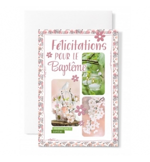 Carnet Baptême Cage à oiseaux fleurie