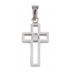 Pendentif Croix en acier inoxydable et zirconium