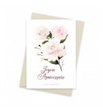 Carte parfumée Rose blanche - Joyeux Anniversaire