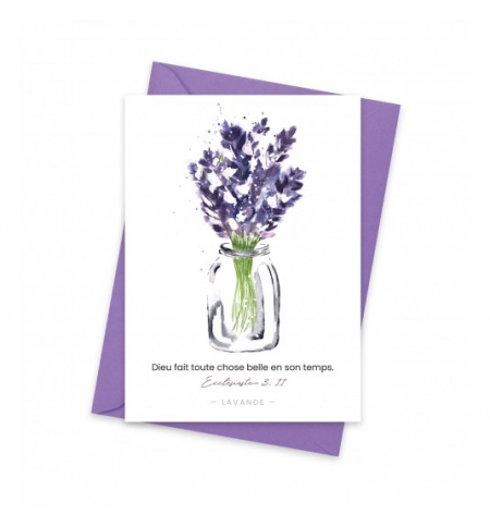 Carte parfumée Lavande - Ecclésiaste 3, 11