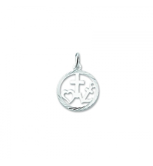 Pendentif Foi, Amour, Espoir en argent