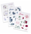 Lot de 3 planches d'autocollants - motifs floraux 