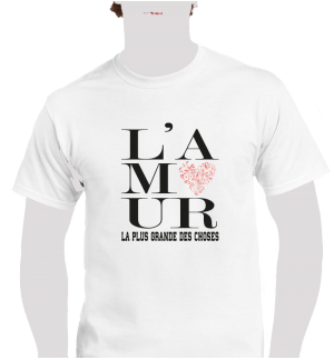 Tee shirt unisexe coton blanc "L'amour, la plus grande des choses" BLANC