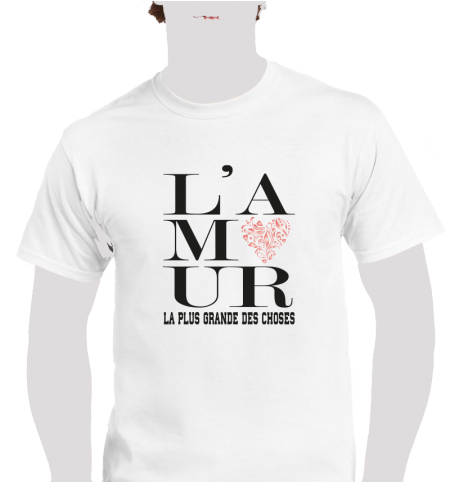 Tee shirt unisexe coton blanc "L'amour, la plus grande des choses" BLANC