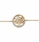  BRACELET PLAQUÉ OR ARBRE DE VIE OXYDES BLANCS SERTIS 16+3CM
