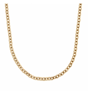 CHAINE ACIER ET PVD JAUNE MIROIR FORCAT FINE 2MM 46 CM
