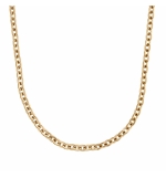 CHAINE ACIER ET PVD JAUNE MIROIR FORCAT FINE 2MM 46 CM