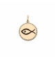 PENDENTIF ARGENT ET DORURE JAUNE GRAVURE ICHTHUS (POISSON)
