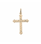 PENDENTIF ARGENT ET DORURE JAUNE CROIX DIAMANTÉ